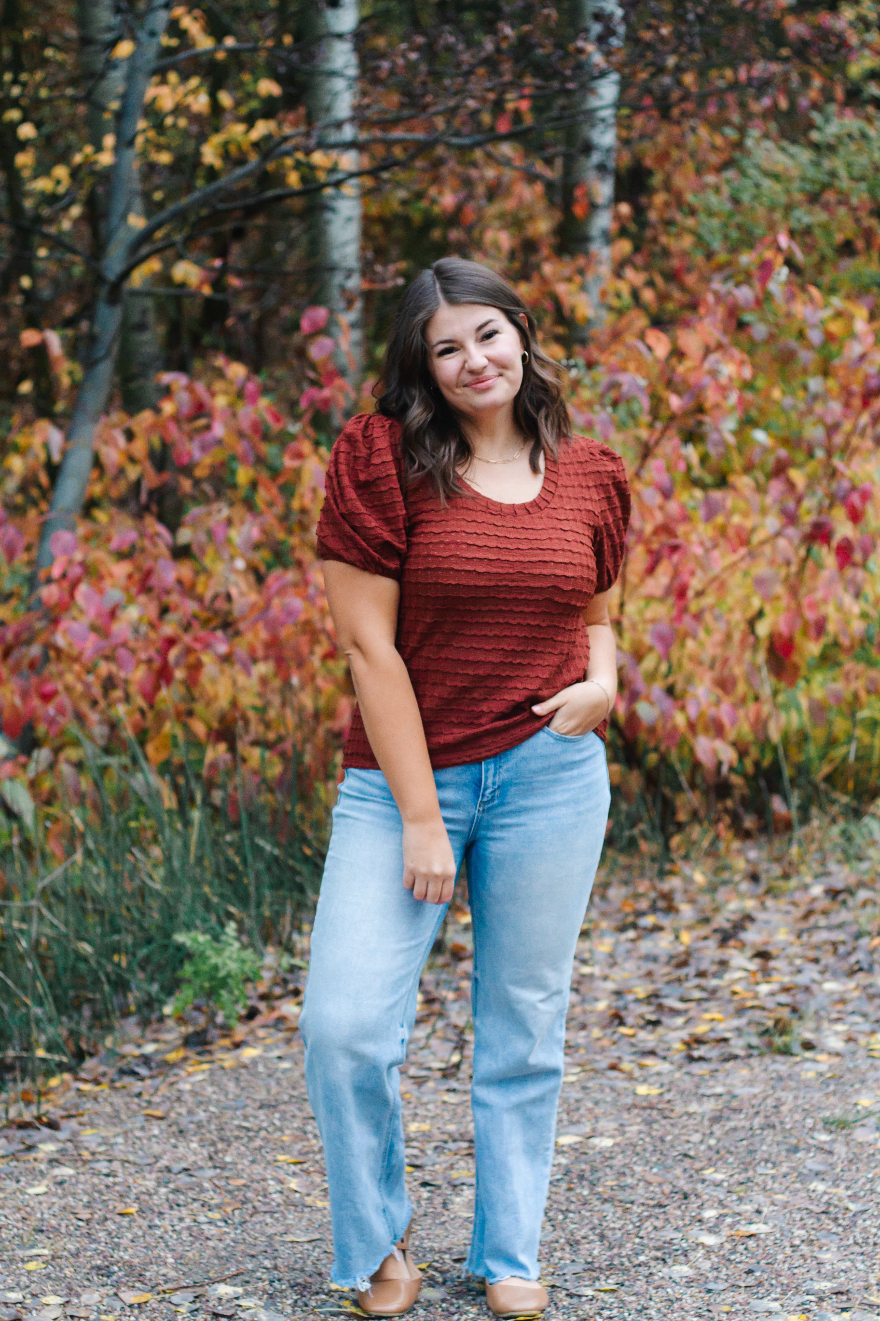 Hadley Puff Sleeve Top in Sienna